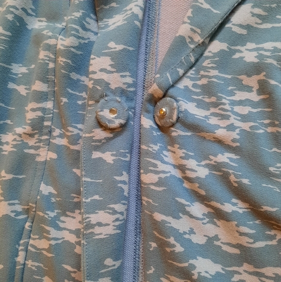 LOGO by Lori Goldstein Camo Blazer Size 2X Blue One Button‎ Stretch Pockets - Picture 8 of 12